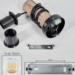 hofstein Applique murale - Verre 15 cm Lauden Écru, Noir, 1 lumière