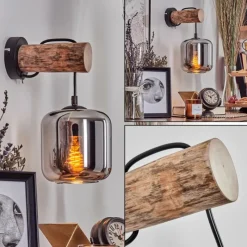 hofstein Applique murale - Verre 15 cm Lauden Écru, Noir, 1 lumière