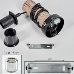 hofstein Applique murale - Verre 15 cm Lauden Écru, Noir, 1 lumière