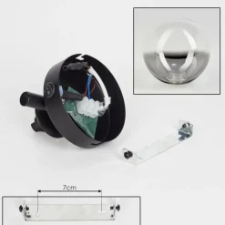 hofstein Applique murale - Verre Chehalis Clair, Fumé, 1 lumière