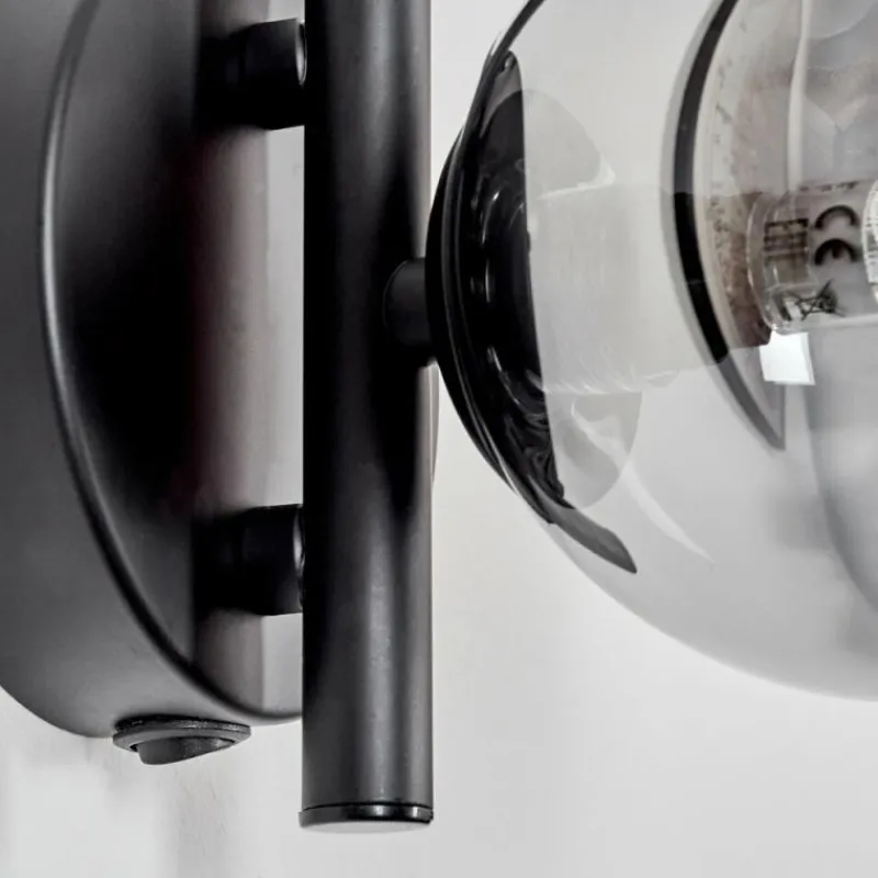 hofstein Applique murale - Verre Chehalis Clair, Fumé, 1 lumière