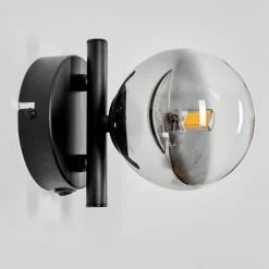 hofstein Applique murale - Verre Chehalis Clair, Fumé, 1 lumière