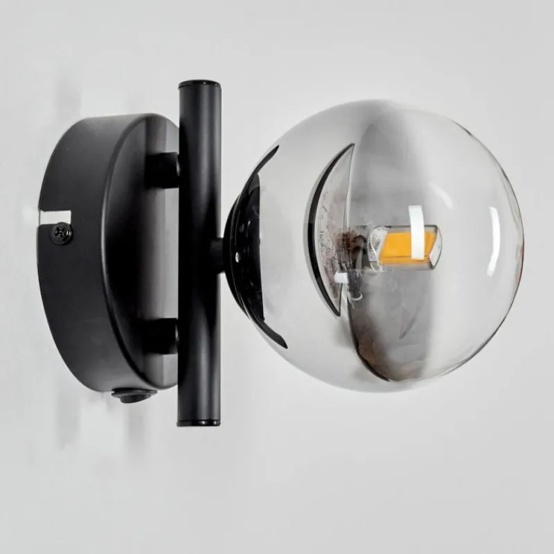 hofstein Applique murale - Verre Chehalis Clair, Fumé, 1 lumière