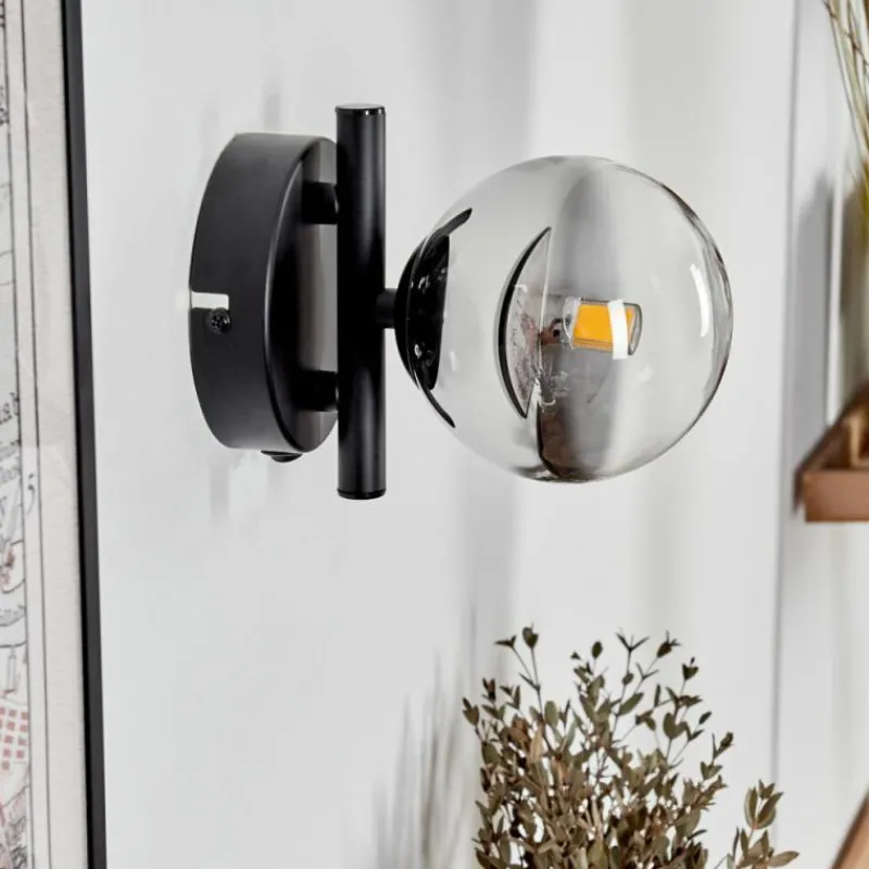 hofstein Applique murale - Verre Chehalis Clair, Fumé, 1 lumière