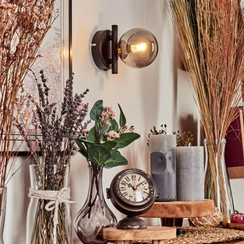 hofstein Applique murale - Verre Chehalis Fumé, 1 lumière