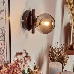 hofstein Applique murale - Verre Chehalis Fumé, 1 lumière