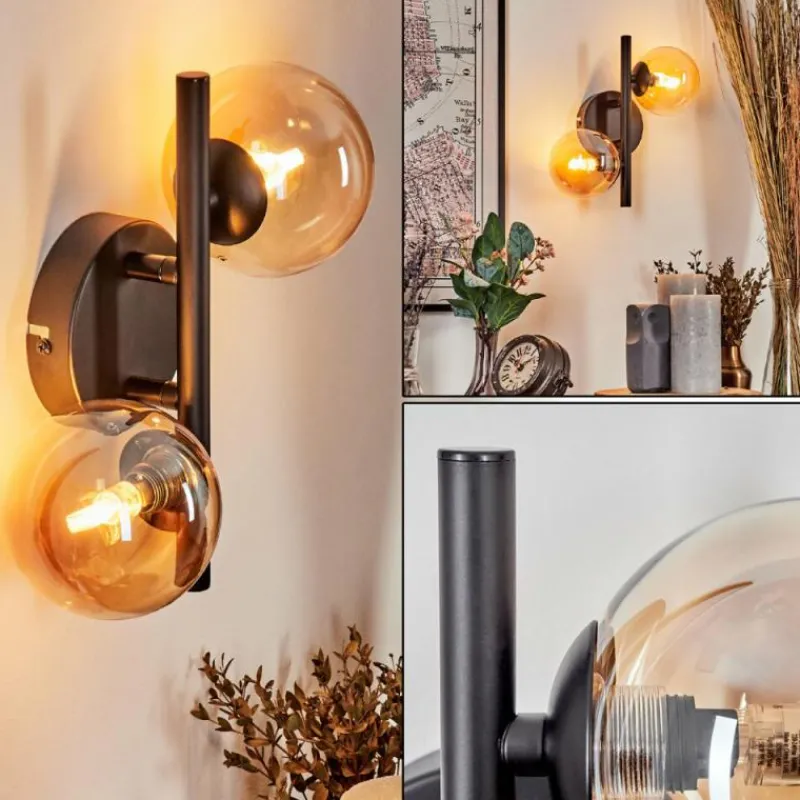 hofstein Applique murale - Verre Chehalis Ambre, 2 lumières