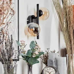 hofstein Applique murale - Verre Chehalis Ambre, 2 lumières