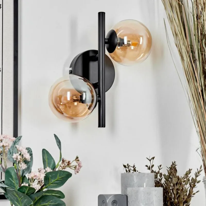 hofstein Applique murale - Verre Chehalis Ambre, 2 lumières