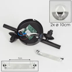 hofstein Applique murale - Verre Chehalis Clair, Fumé, 2 lumières