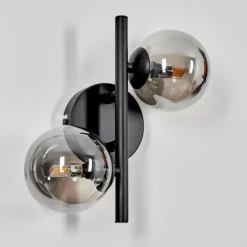 hofstein Applique murale - Verre Chehalis Fumé, 2 lumières