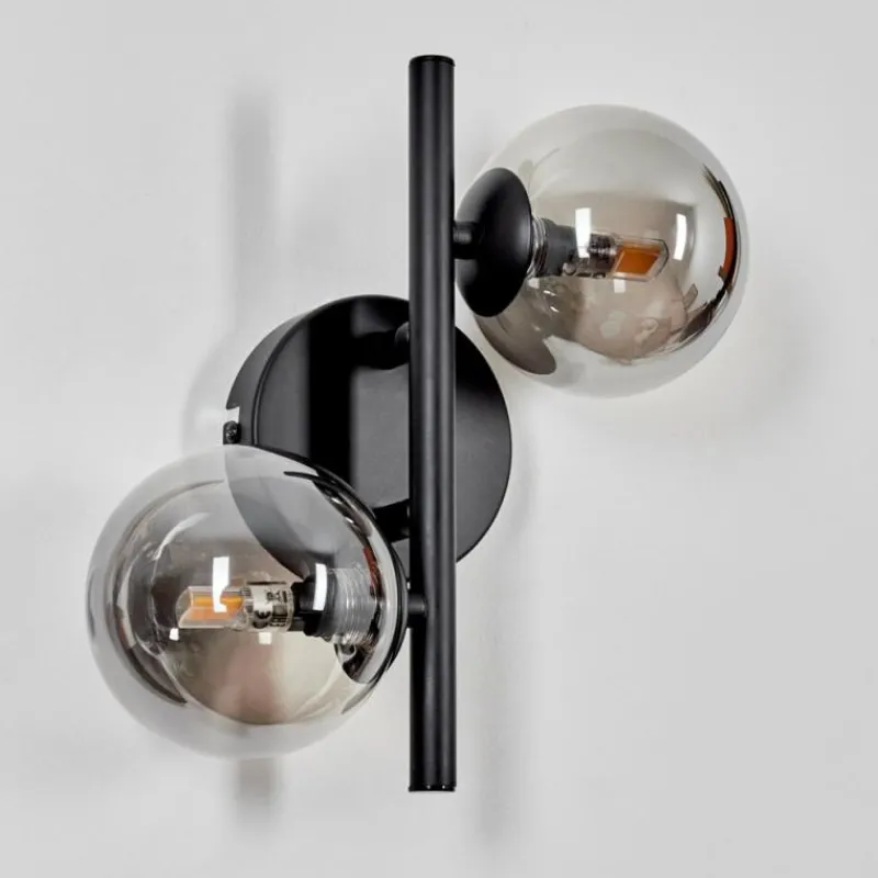 hofstein Applique murale - Verre Chehalis Fumé, 2 lumières