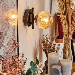 hofstein Applique murale - Verre Chehalis Ambre, 1 lumière