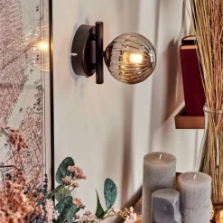 Suspension Verre Fumé-hofstein Applique murale - Verre Chehalis Fumé, 1 lumière