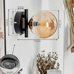 hofstein Applique murale - Verre Chehalis Ambre, 1 lumière