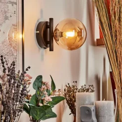 hofstein Applique murale - Verre Chehalis Ambre, 1 lumière