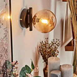 hofstein Applique murale - Verre Chehalis Ambre, 1 lumière