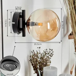 hofstein Applique murale - Verre Chehalis Ambre, 1 lumière