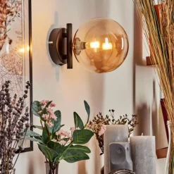 hofstein Applique murale - Verre Chehalis Ambre, 1 lumière