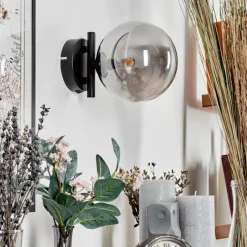 hofstein Applique murale - Verre Chehalis Fumé, 1 lumière