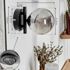 hofstein Applique murale - Verre Chehalis Fumé, 1 lumière