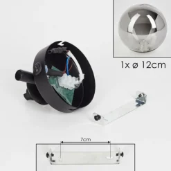 hofstein Applique murale - Verre Chehalis Fumé, 1 lumière