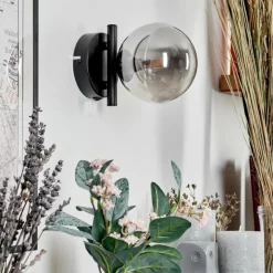 hofstein Applique murale - Verre Chehalis Fumé, 1 lumière