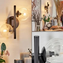 hofstein Applique murale - Verre Chehalis Clair, 2 lumières