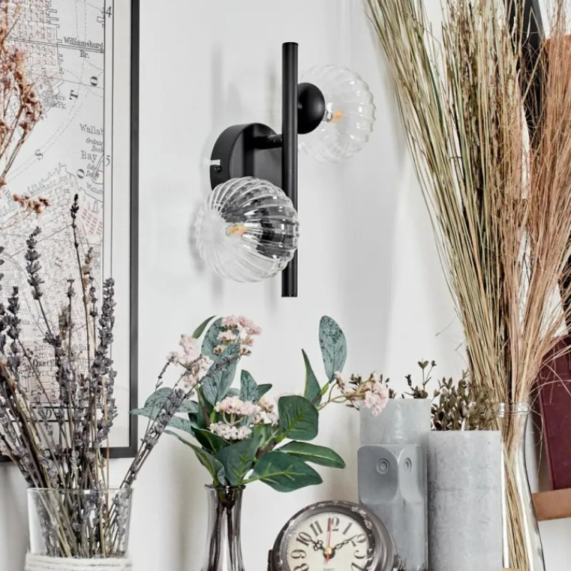 hofstein Applique murale - Verre Chehalis Clair, 2 lumières