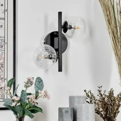 hofstein Applique murale - Verre Chehalis Clair, 2 lumières