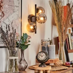 hofstein Applique murale - Verre Chehalis Fumé, 3 lumières