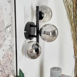 hofstein Applique murale - Verre Chehalis Fumé, 3 lumières