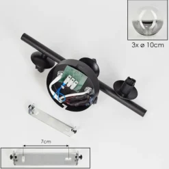 hofstein Applique murale - Verre Chehalis Clair, Fumé, 3 lumières