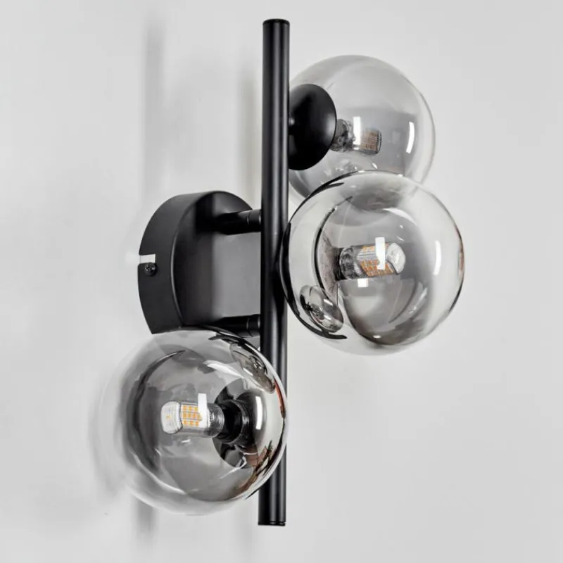 hofstein Applique murale - Verre Chehalis Clair, Fumé, 3 lumières