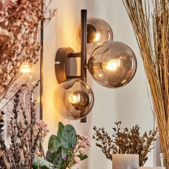 hofstein Applique murale - Verre Chehalis Fumé, 3 lumières