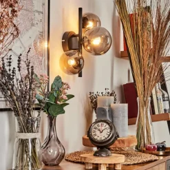 hofstein Applique murale - Verre Chehalis Fumé, 3 lumières