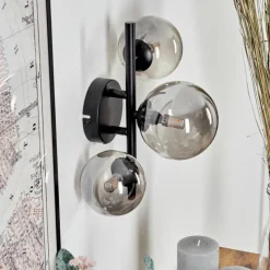 hofstein Applique murale - Verre Chehalis Fumé, 3 lumières