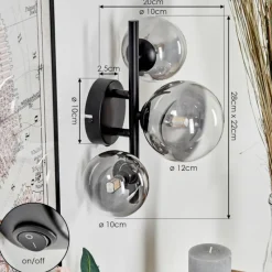 Suspension Verre Fumé-hofstein Applique murale - Verre Chehalis Clair, Fumé, 3 lumières