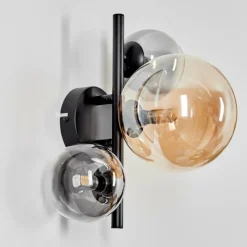 hofstein Applique murale - Verre Chehalis Ambre, Clair, Fumé, 3 lumières