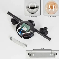 hofstein Applique murale - Verre Chehalis Ambre, Fumé, 3 lumières