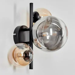 hofstein Applique murale - Verre Chehalis Ambre, Fumé, 3 lumières