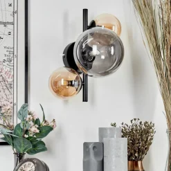 hofstein Applique murale - Verre Chehalis Ambre, Fumé, 3 lumières