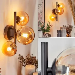 hofstein Applique murale - Verre Chehalis Ambre, 3 lumières