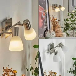 hofstein Applique murale Villaseca LED Nickel mat, 2 lumières