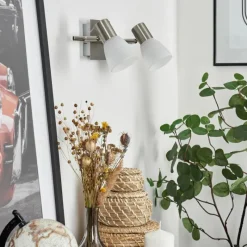 hofstein Applique murale Villaseca LED Nickel mat, 2 lumières