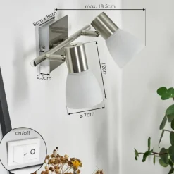 hofstein Applique murale Villaseca LED Nickel mat, 2 lumières