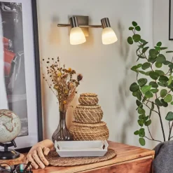 hofstein Applique murale Villaseca LED Nickel mat, 2 lumières