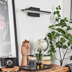 hofstein Applique murale Waltenheim LED Nickel mat, Noir, 1 lumière