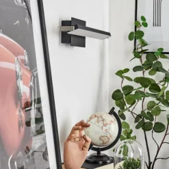 hofstein Applique murale Waltenheim LED Nickel mat, Noir, 1 lumière