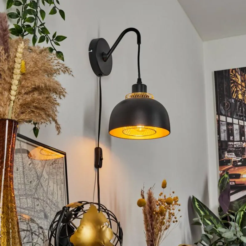 Lampes Dorées-hofstein Applique murale Wambez Noir, 1 lumière